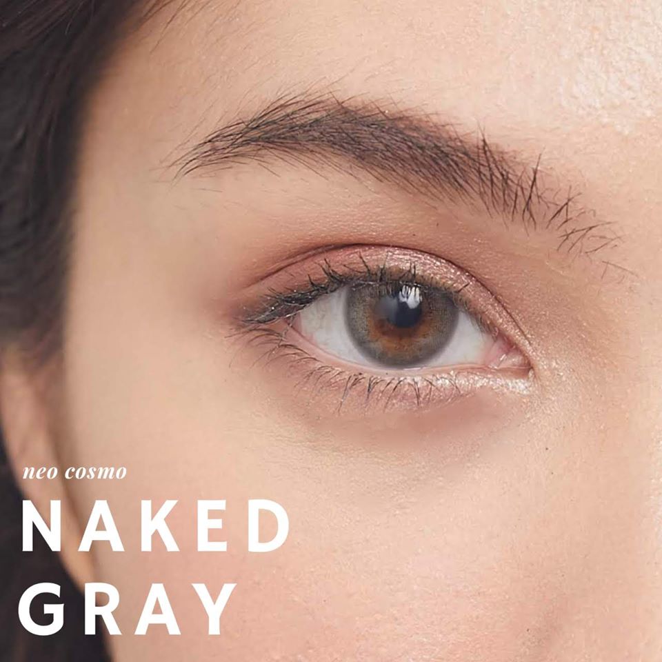 Neo Cosmo Naked Gray Dia14.2 คอนแทคเลนส์ สายฝอต้องโดน สีเทาผสมน้ำตาลตรงกลาง ไม่มีขอบ ลายบาง ใส่เนียน
