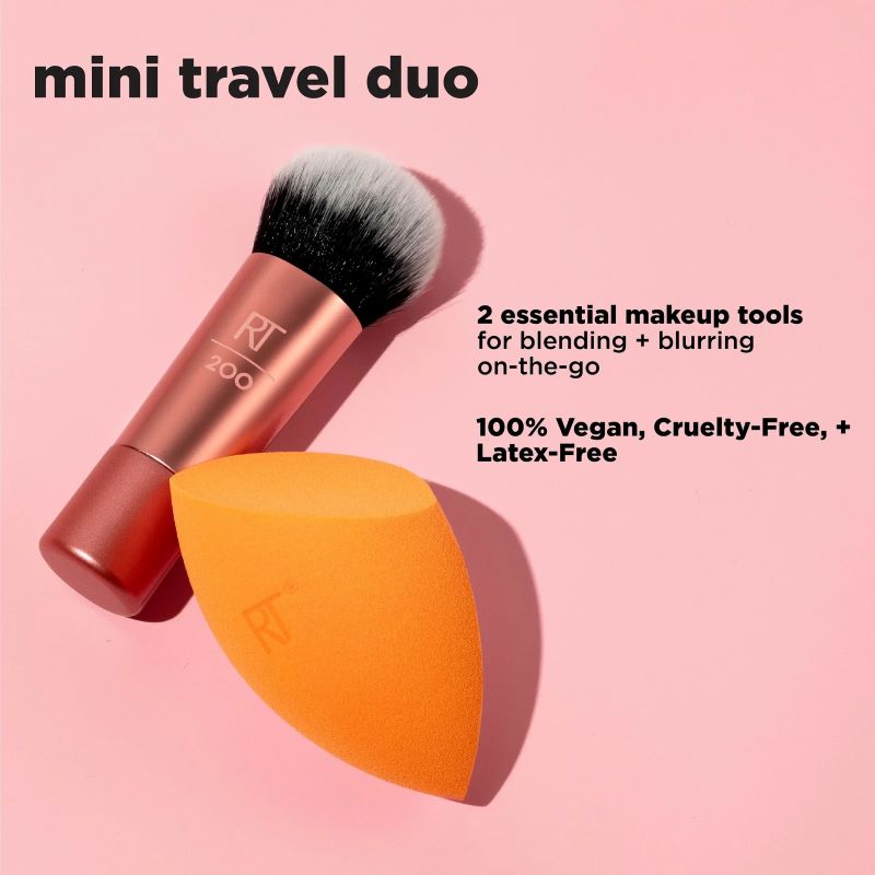 Real Techniques Glowstorm Mini Brush + Sponge set , Mini Expert Face 200 , Sponge , Real Techniques Real Techniques แปรง , ฟองน้ำ Real Techniques , Limited Edition ,Limited Edition Real Techniques 