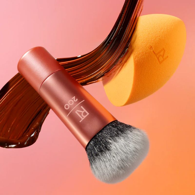 Real Techniques Glowstorm Mini Brush + Sponge set , Mini Expert Face 200 , Sponge , Real Techniques Real Techniques แปรง , ฟองน้ำ Real Techniques , Limited Edition ,Limited Edition Real Techniques 